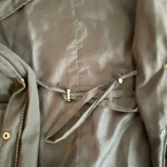 New Forever 21 utility faux leather sleeves military combat field jacket XS - Picture 12 of 13